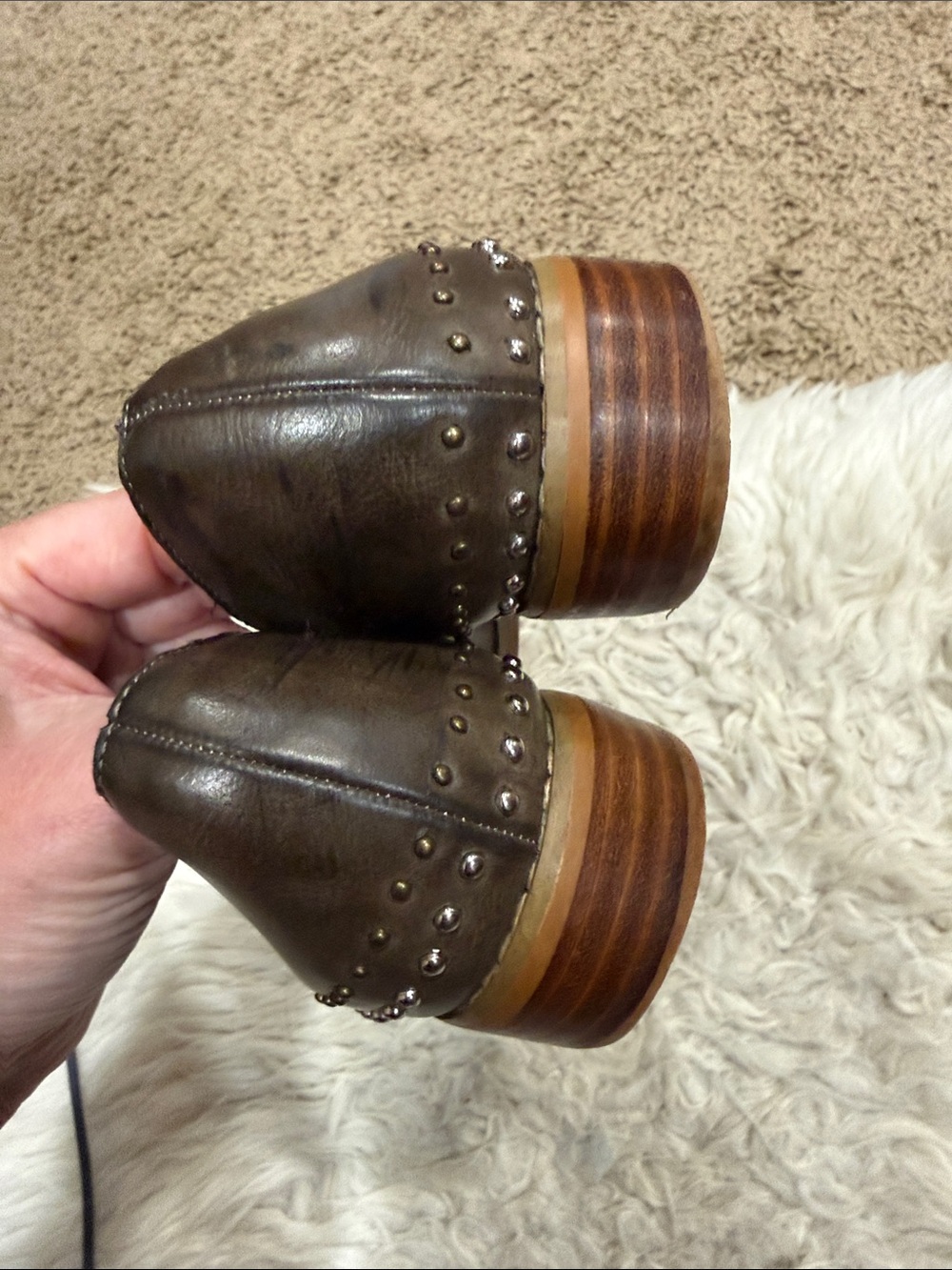 Anthropologie Mi.iM The Adline Tasseled Brown Studded Loafer Size 9 - Picture 8 of 8
